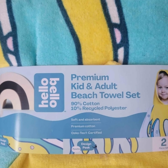 Hello Bello kid & adult matching velour beach towel set NWT - Picture 2 of 6